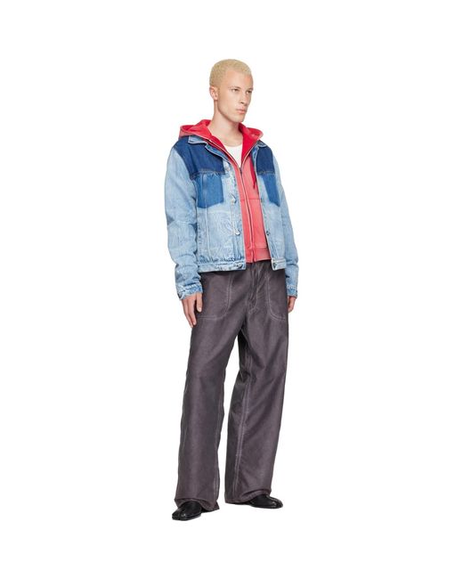 Maison Margiela Blue Patchwork Denim Jacket for men