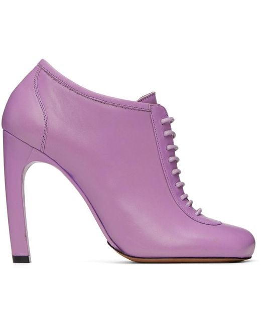 Dries Van Noten Purple Lace-Up Low Ankle Heels