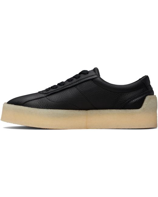 HUGO Black Grained Leather Sneakers for men