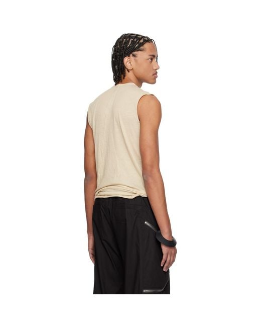 Rick Owens Black Off- Temple Basic Sl Tank Top for men