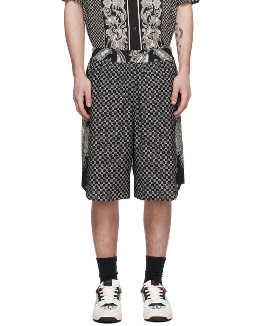 Balmain Black Off- Printed Shorts for men