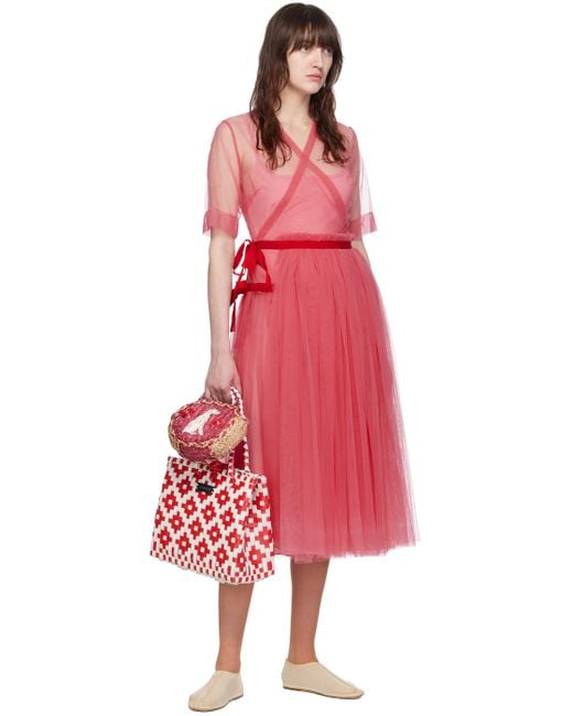 Molly Goddard Pink Layered Midi Dress