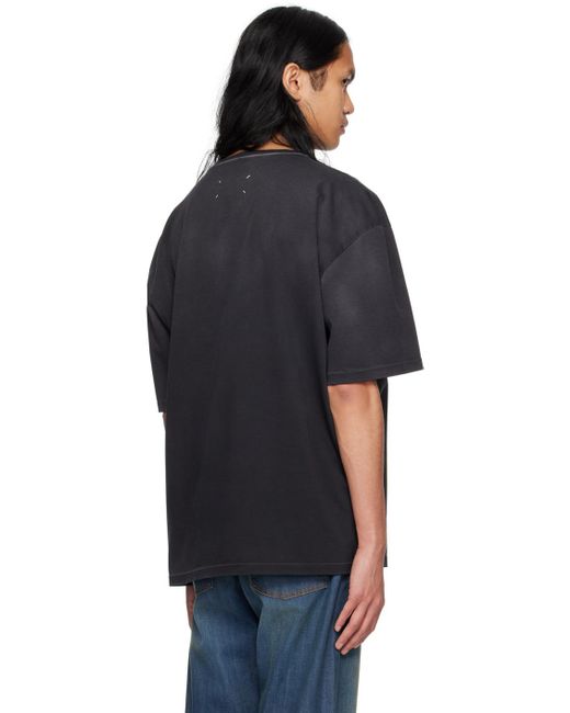 T-shirt gris en jersey épais Maison Margiela pour homme en coloris Black