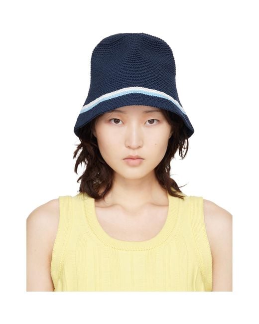 B.B. Wallace Blue Schnabel Cotton Crochet Bucket Hat