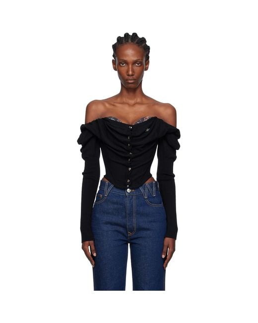 Vivienne Westwood Black Bea Corset Cardigan