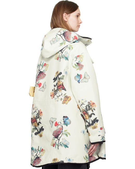 Undercover White Off- Floral Technical Coat