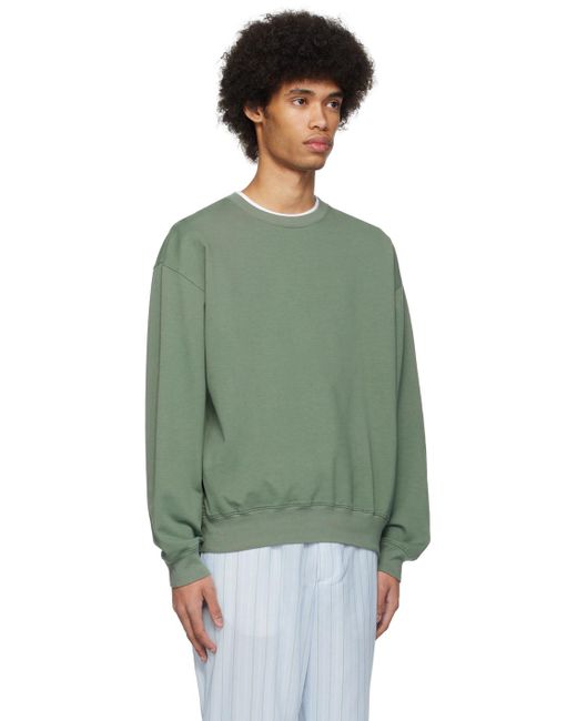 Auralee Green Super High Gauze Sweatshirt for men