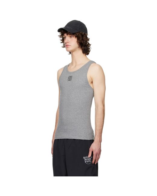 Vetements Black Biker Cross Logo Tank Top for men