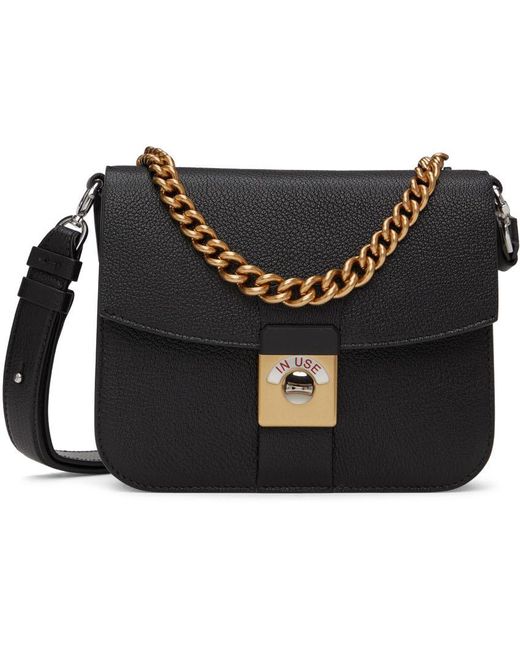 Maison Margiela Leather Small New Lock Messenger Bag in Black | Lyst ...