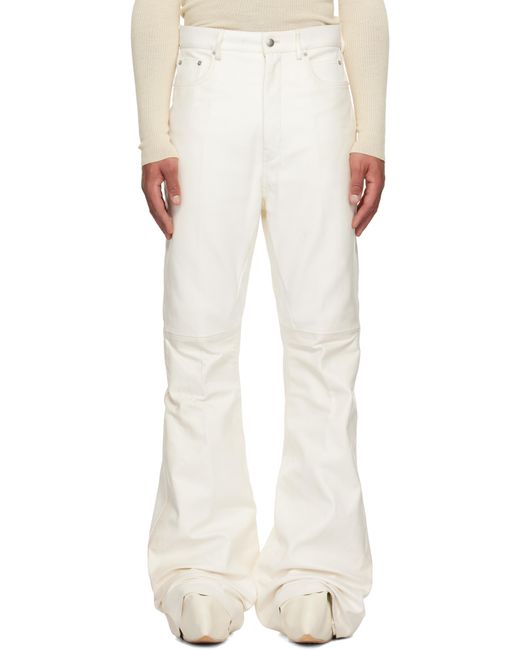 Rick Owens Off- Concordians Bolan Leather Pants in White for Men