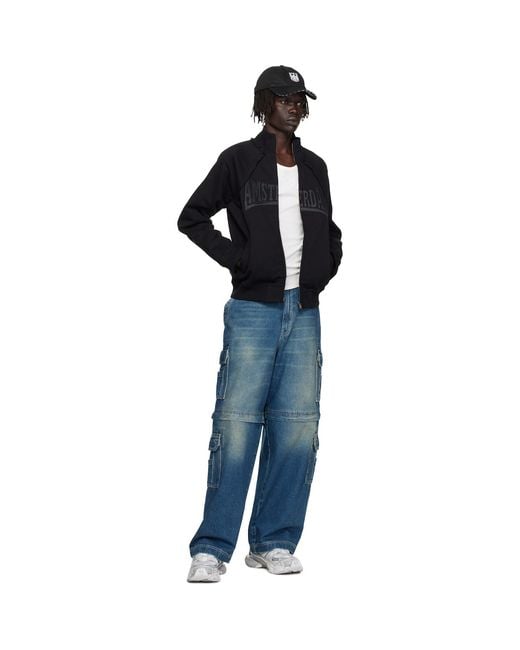 Vetements Black 'Amsterdam' Patched Zip Sweatshirt for men