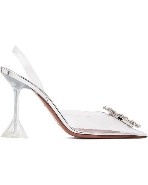 AMINA MUADDI Black Begum Glass Slingback Heels