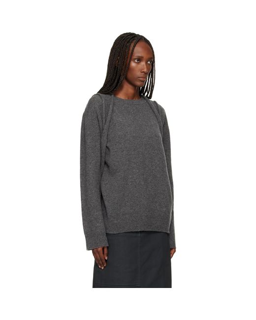 Issey Miyake Gray Backpack Knit Sweater
