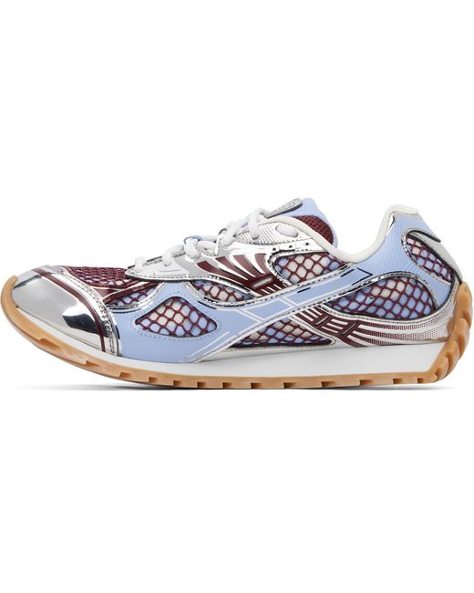 Bottega Veneta Blue Burgundy Orbit Sneakers for men