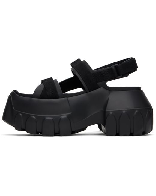 Rick Owens ブラック Hollywood Mega Tractor ヒールサンダル Black