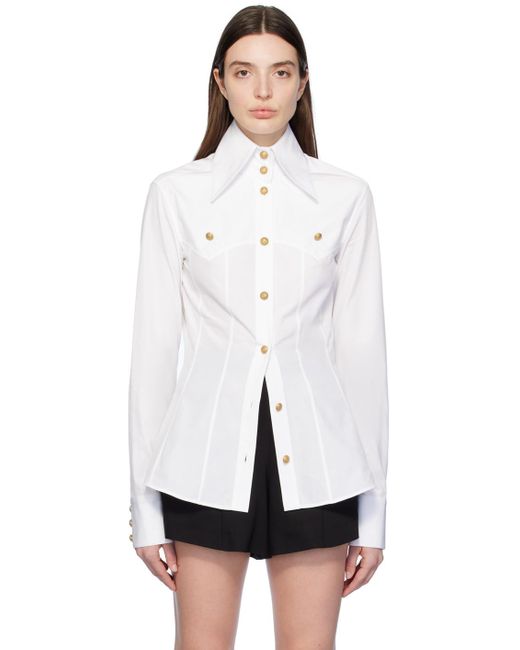 Chemise blanche à boutons Balmain en coloris White