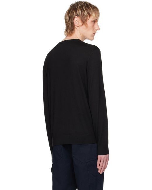 Theory Black Crewneck Sweater for men