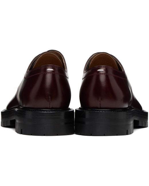 Chaussures oxford county bourgogne à laçage et à bout tabi Maison Margiela en coloris Black