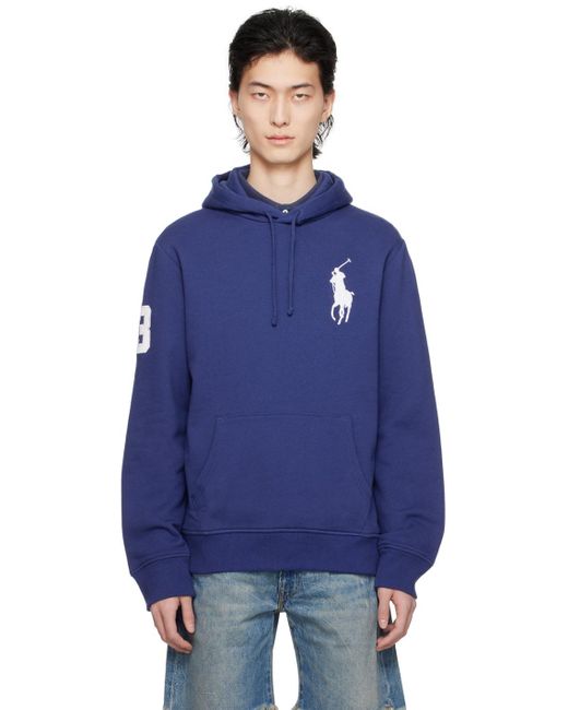 Polo Ralph Lauren Blue Embroidered Hoodie for men