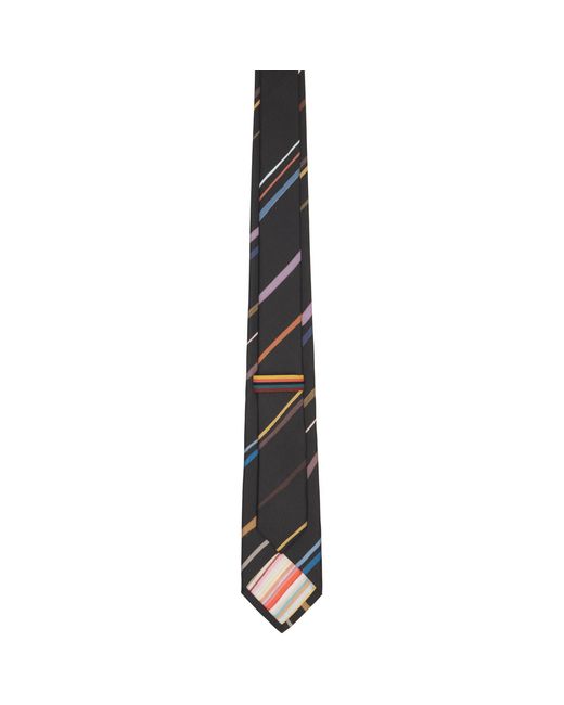 Paul Smith Black Diagonal 'Painted Stripe' Tie for men