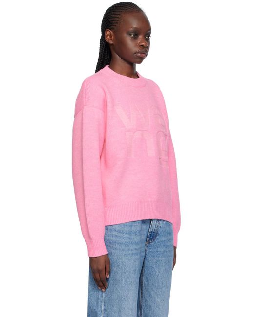 T By Alexander Wang Pink Embossed Sweater