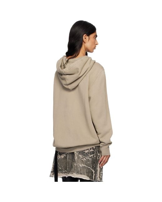 Rick Owens Natural Taupe Concordians Oversized Hoodie