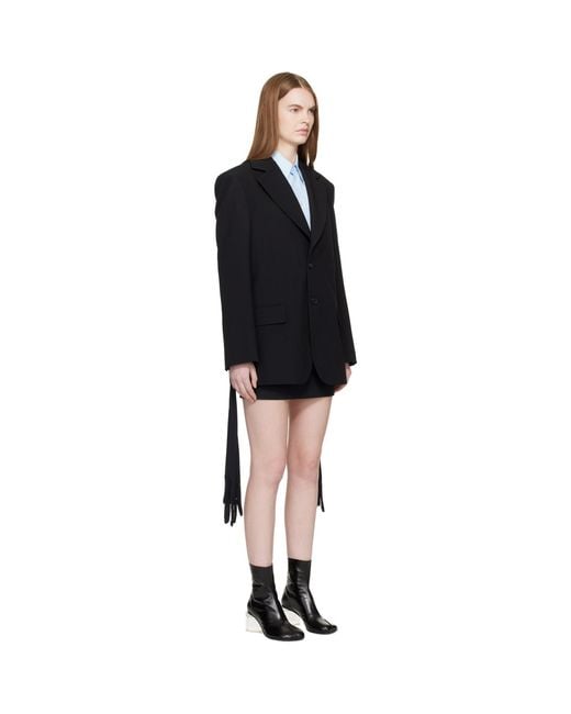 MM6 by Maison Margiela Black Wool-Blend Blazer