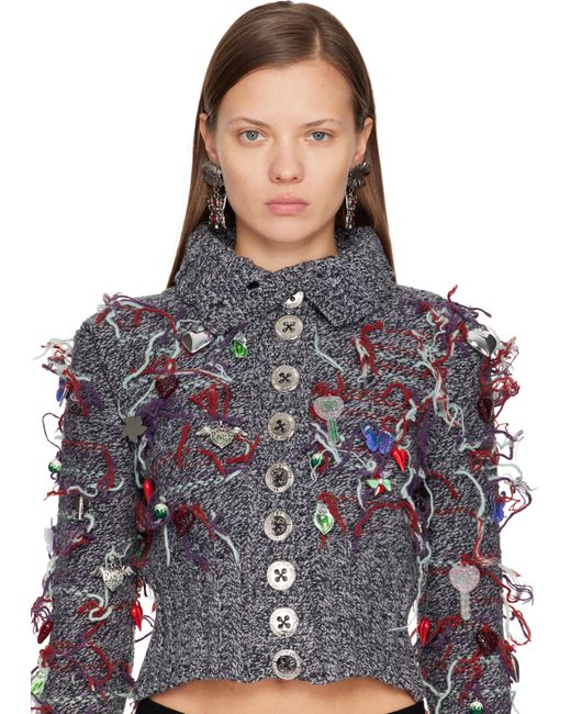 Chopova Lowena Black Barbed Bug Drop Earrings