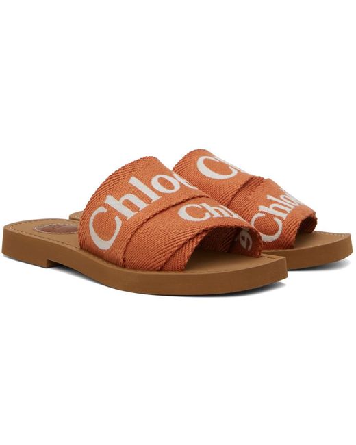 Chloé Black Orange Woody Sandals