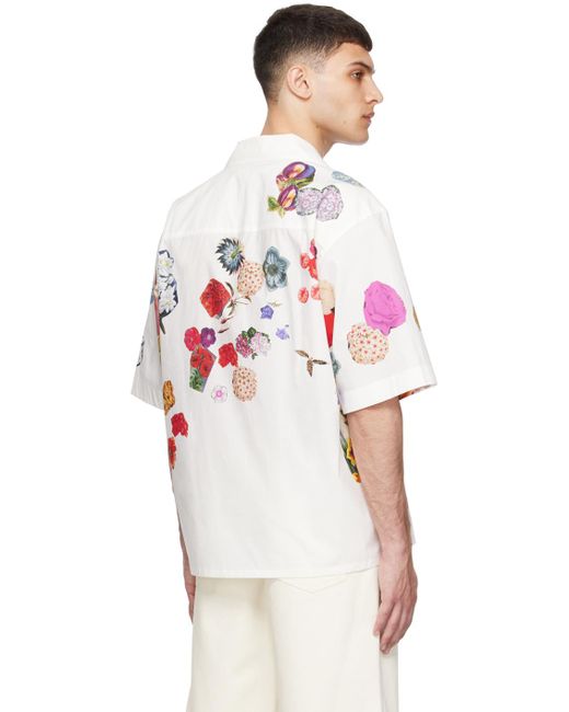 Chemise blanche à motif fleuri Marni pour homme en coloris White