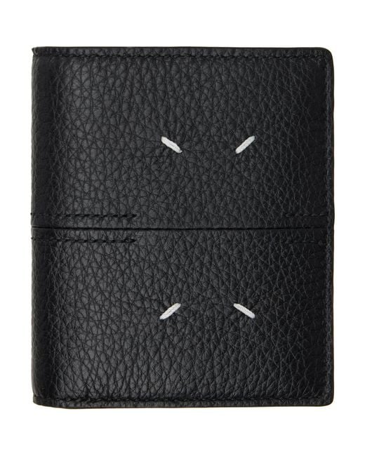Maison Margiela Black Four Stitches Wallet for men