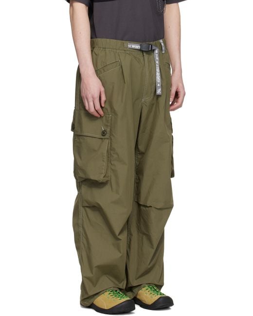 And Wander Green Gramicci Edition Military Wide Cargo Pants for men