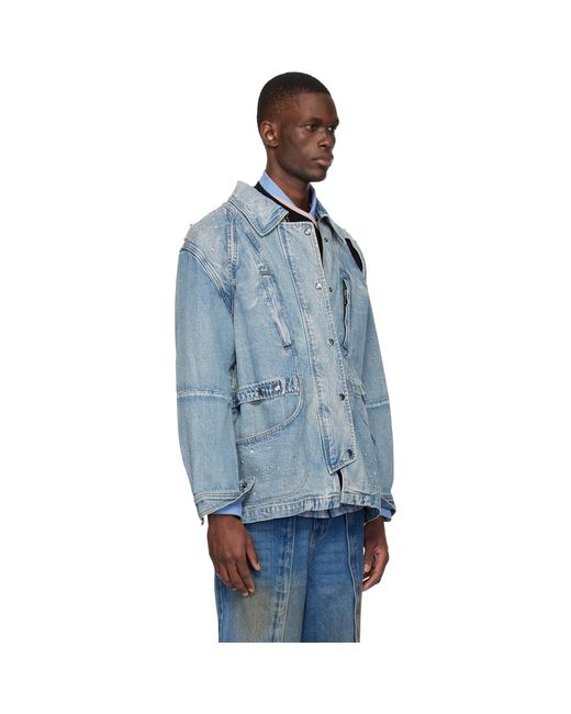ANDERSSON BELL Blue Jeweled Denim Jacket for men