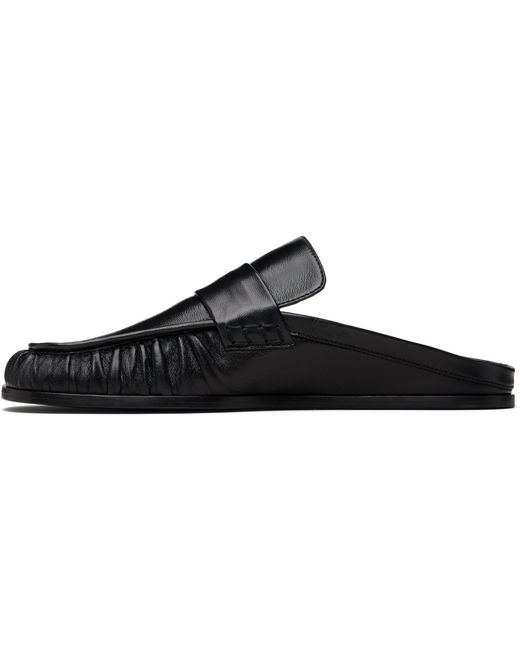 Jil Sander Black Moc Toe Loafers