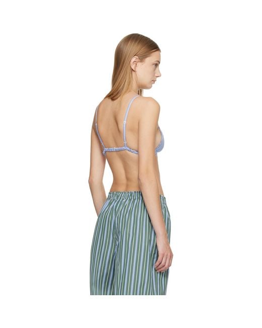 HOMMEGIRLS Blue Shirting Bralette