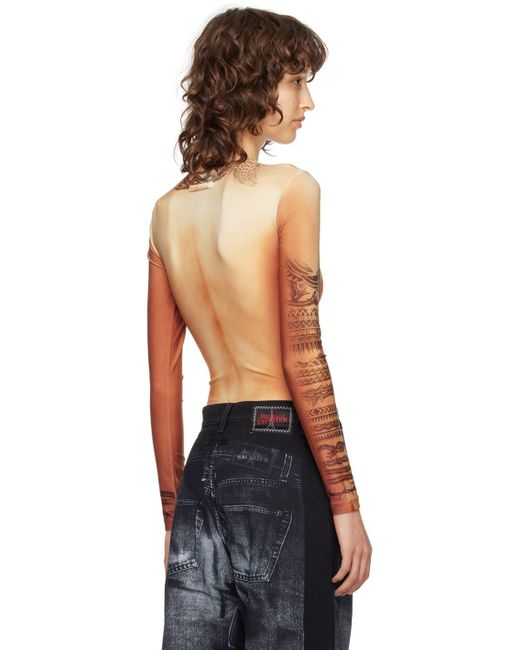 Jean Paul Gaultier Black 'the Body Tattoo' Bodysuit
