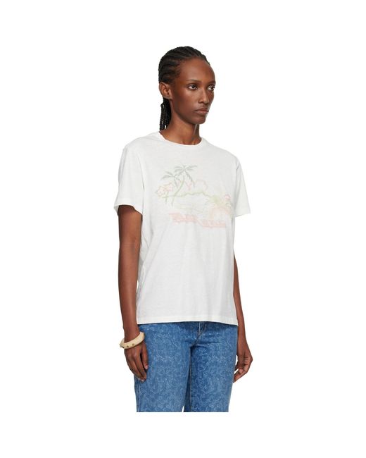 Isabel Marant White Off- Zewel Summer Souvenir T-Shirt