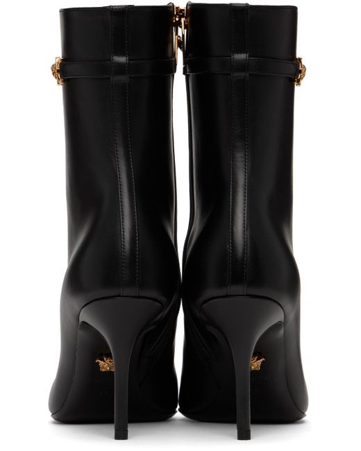 Versace Black Medusa '95 Leather Ankle Boots