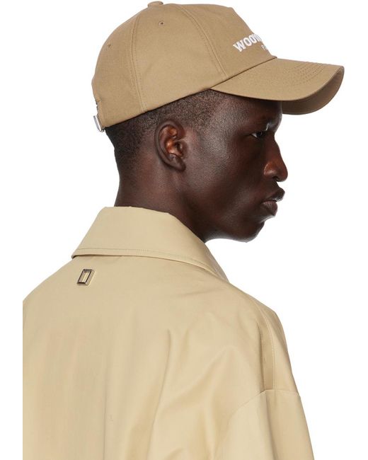 Wooyoungmi Brown Beige Embroidered Cap for men