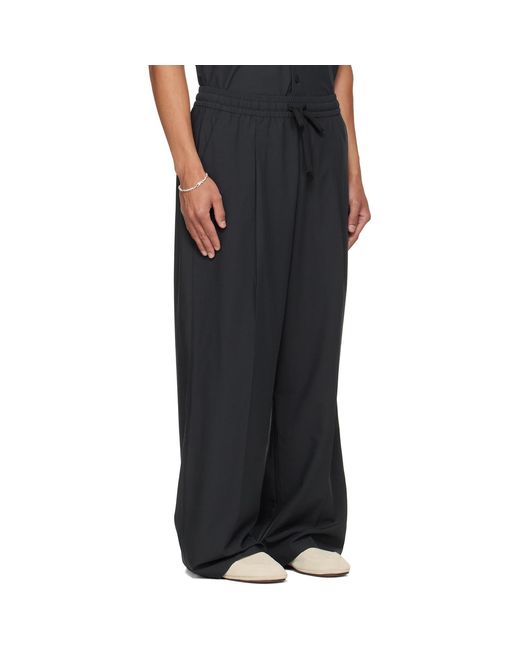 Fear Of God Black Pleat Front Drawstring Trousers for men