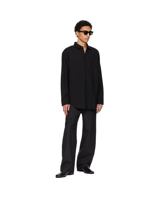 Fear Of God Black Wool Poplin Casual Flat Front Trousers for men