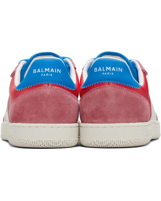 Baskets Swan Rouges En Suède Et En Nylon Balmain pour homme en coloris Black