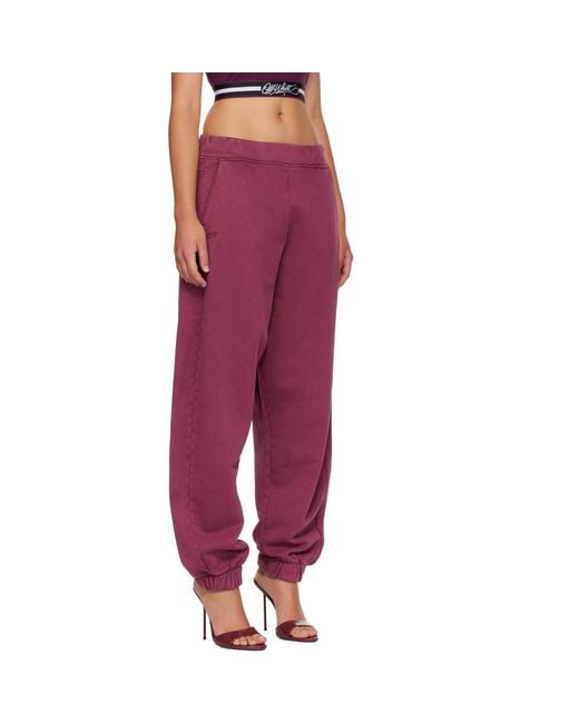 Off-White c/o Virgil Abloh Purple Burgundy 'Off' Stamp Balloon Sweatpants