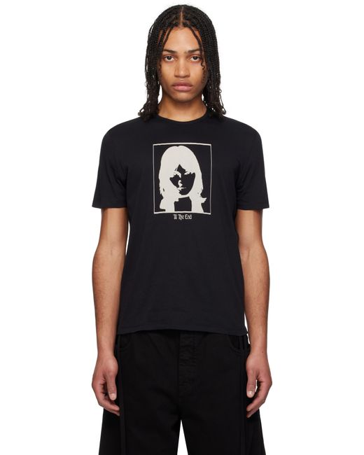 Ann Demeulemeester Black Baptist 'Till The End' T-Shirt for men