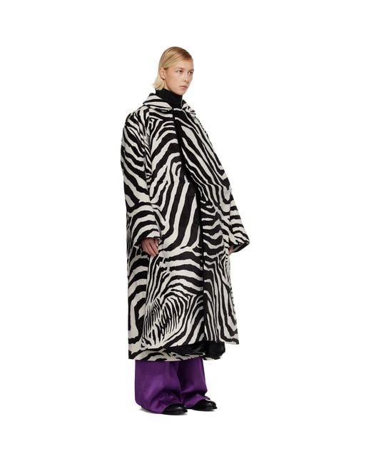 Duran Lantink Black Sculptured Oversized Faux-Suede Coat