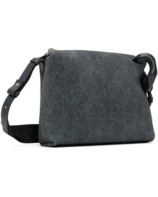 J.W. Anderson Black Suede Corner Messenger Bag for men