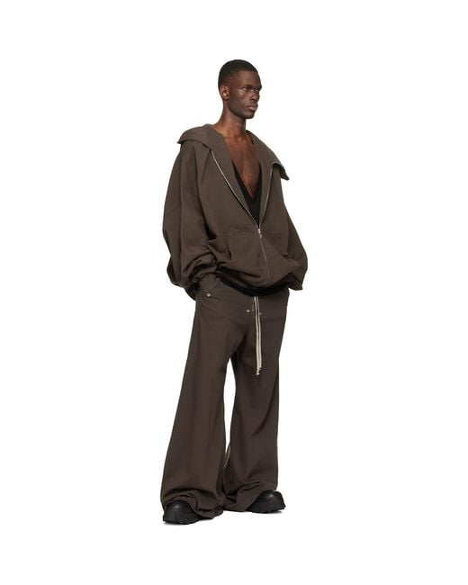 Rick Owens Brown Temple Mountain Hun Hoodie for men