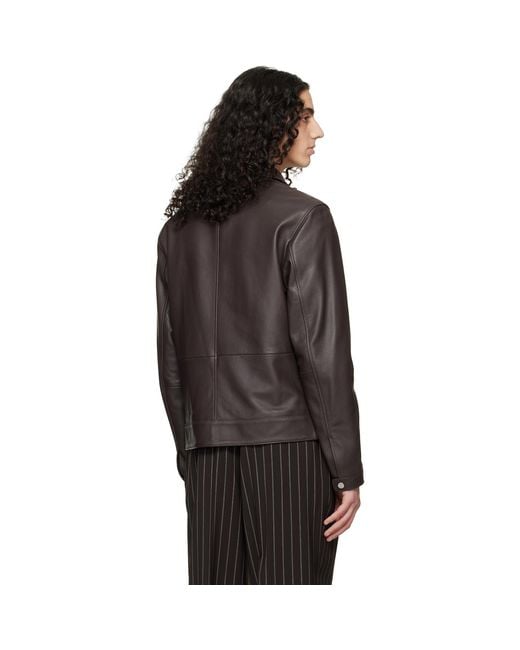 Boss Black Regular Fit Leather Jacket for men