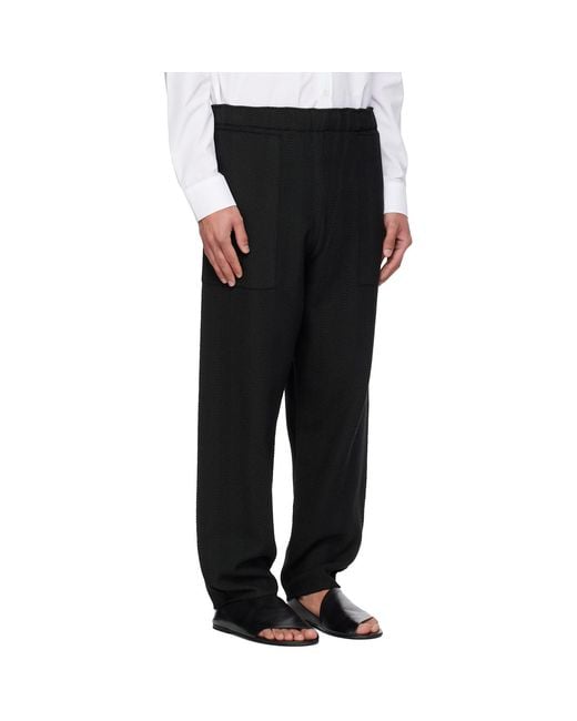 Homme Plissé Issey Miyake Black Inlaid Knit Trousers for men