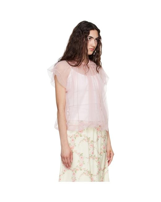 Simone Rocha Multicolor Gathered Cord Blouse